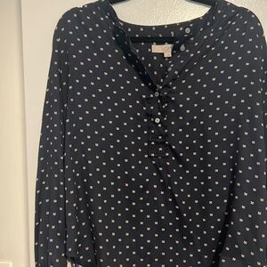 LOFT long sleeve patterned blouse